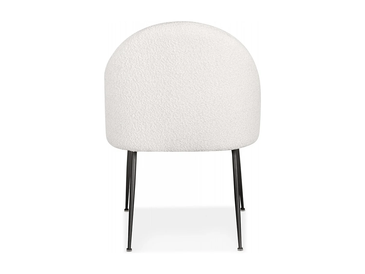 Lot de 2 fauteuil lounge NORVEGIA en tissu bouclé blanc et métal noir