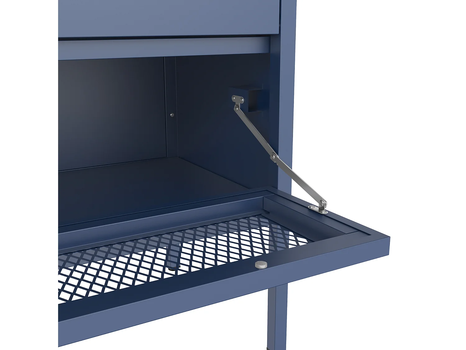 Meuble à chaussures 4 portes en métal bleu gris EMMA - HAPPY GARDEN