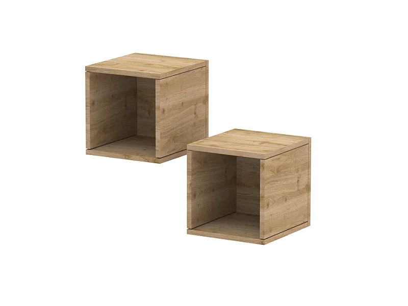 Lot 2 étagères murales MARINA effet chêne 28cm