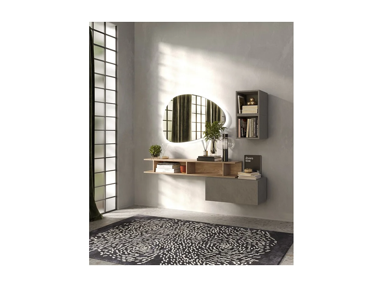 Lot 2 étagères murales MARINA effet argile 28cm