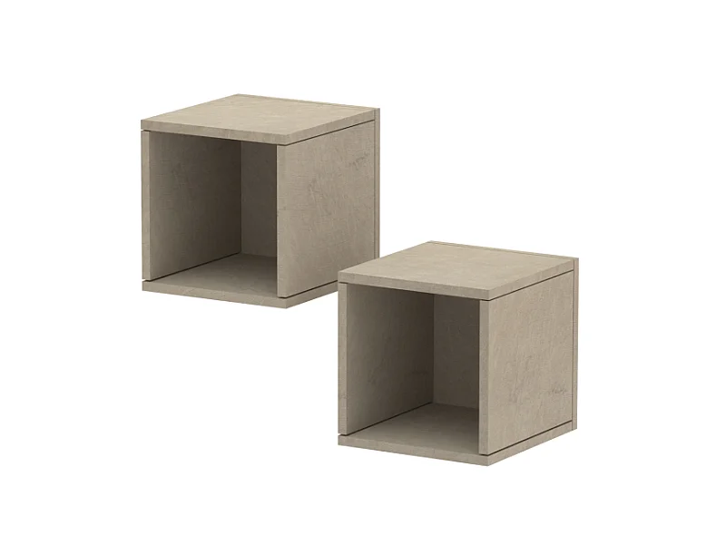 Lot 2 étagères murales MARINA effet argile 28cm