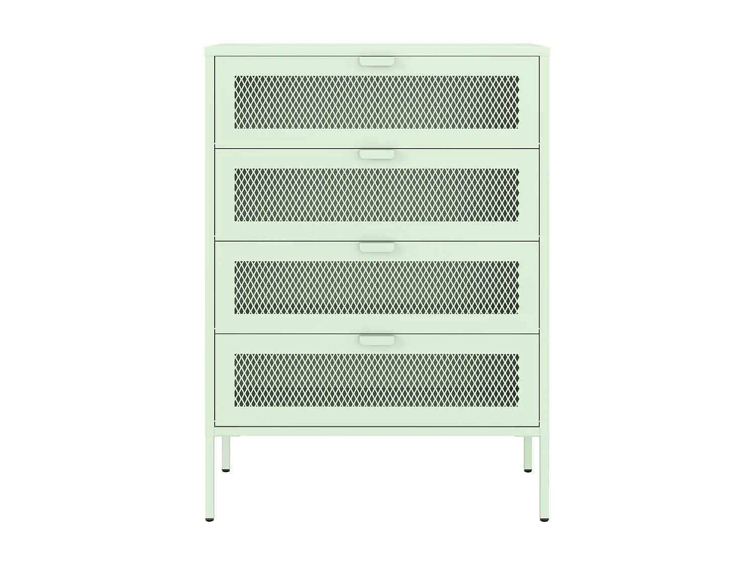 Meuble à chaussures 4 portes en métal vert tilleul EMMA - HAPPY GARDEN