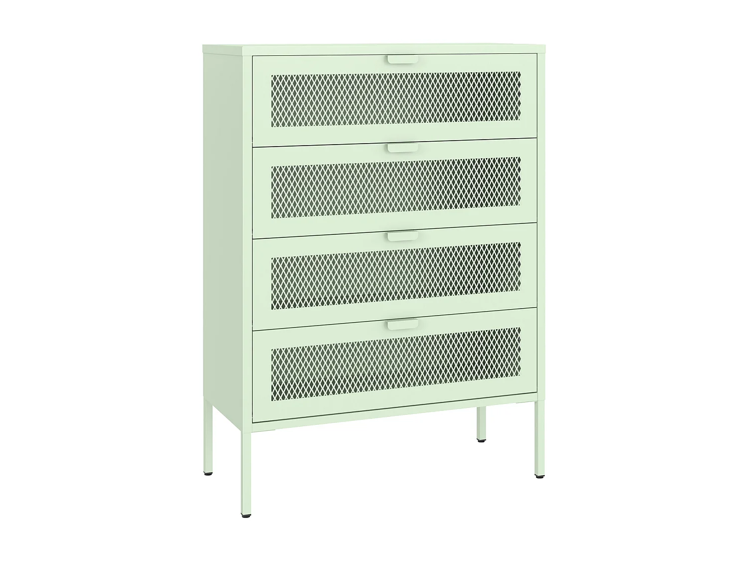 Mueble zapatero metálico verde lima de 4 puertas EMMA