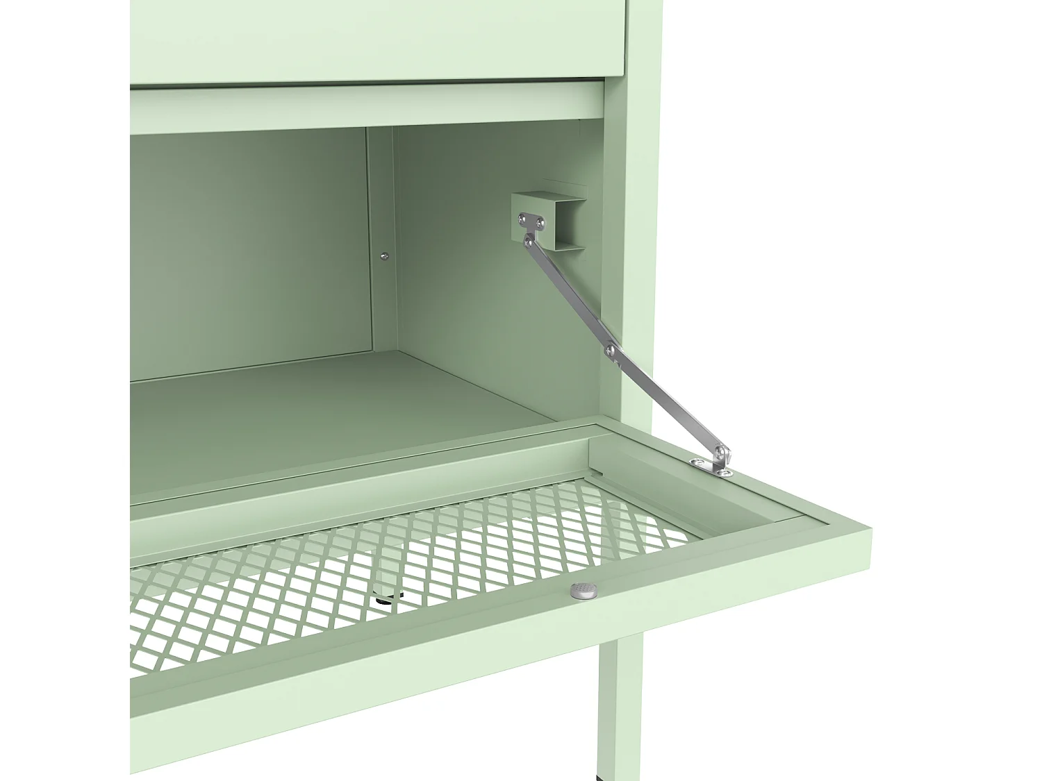 Mueble zapatero metálico verde lima de 4 puertas EMMA