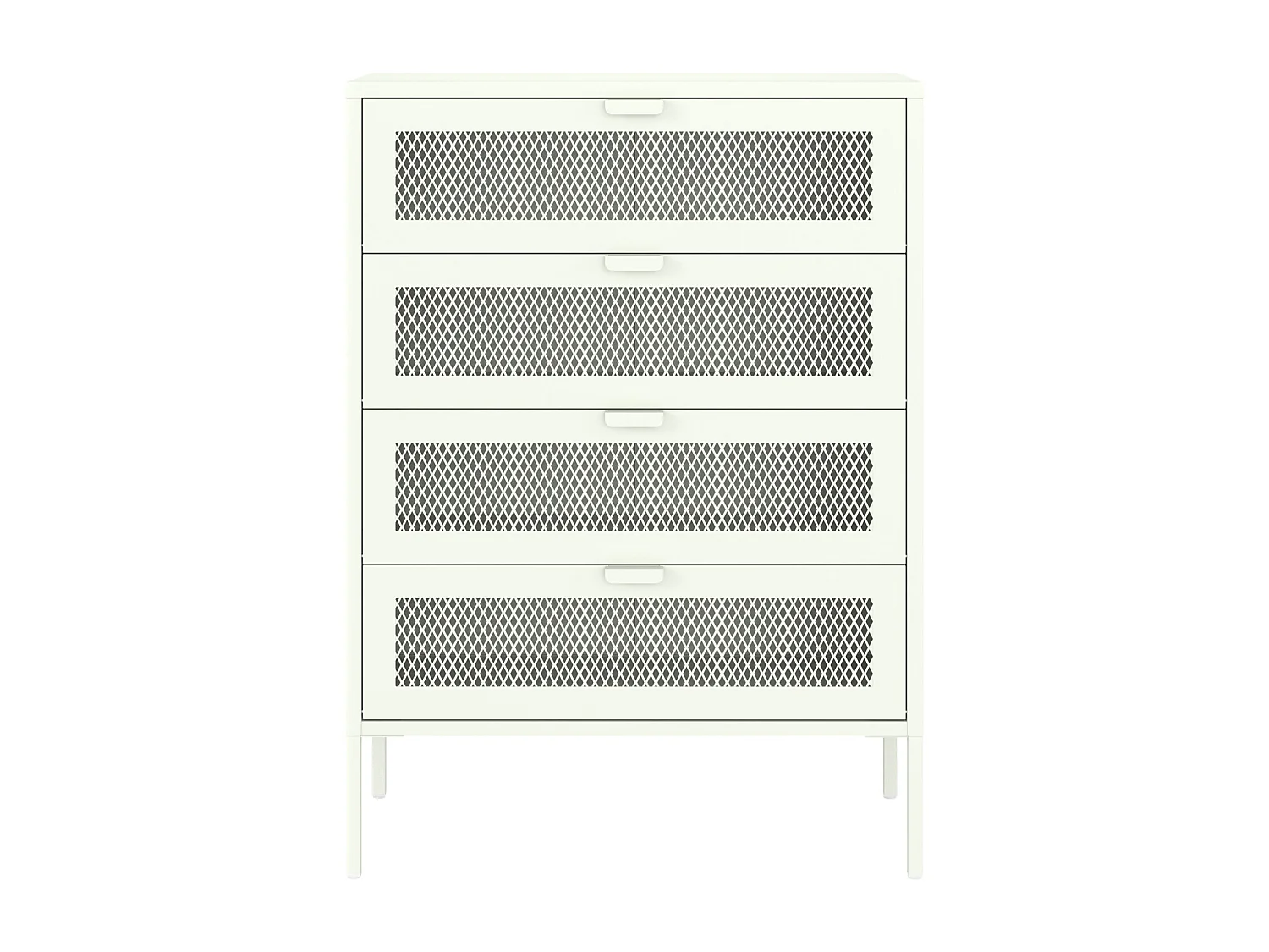 Meuble à chaussures 4 portes en métal blanc EMMA - HAPPY GARDEN