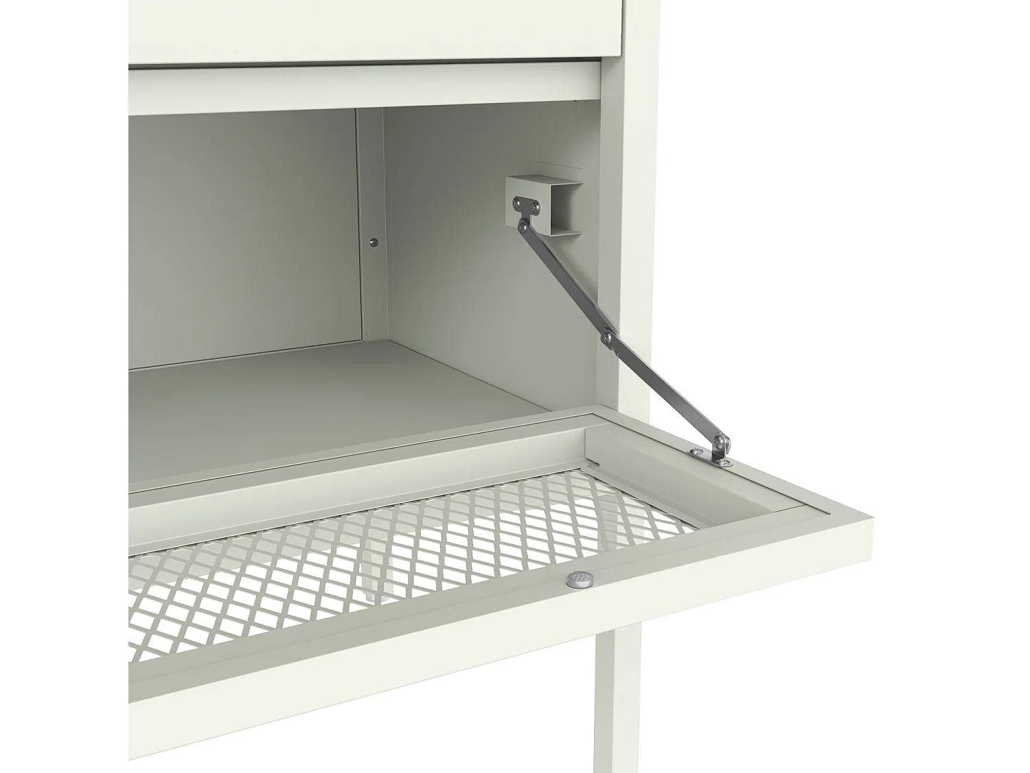 Meuble à chaussures 4 portes en métal blanc EMMA - HAPPY GARDEN