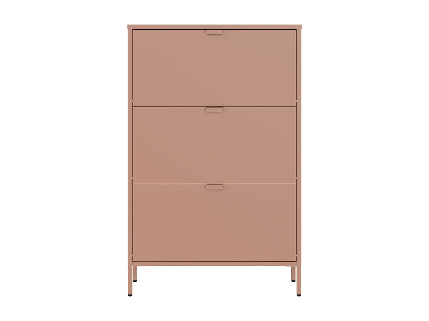 Schuhmöbel mit 3 Türen aus Metall altrosa MARION