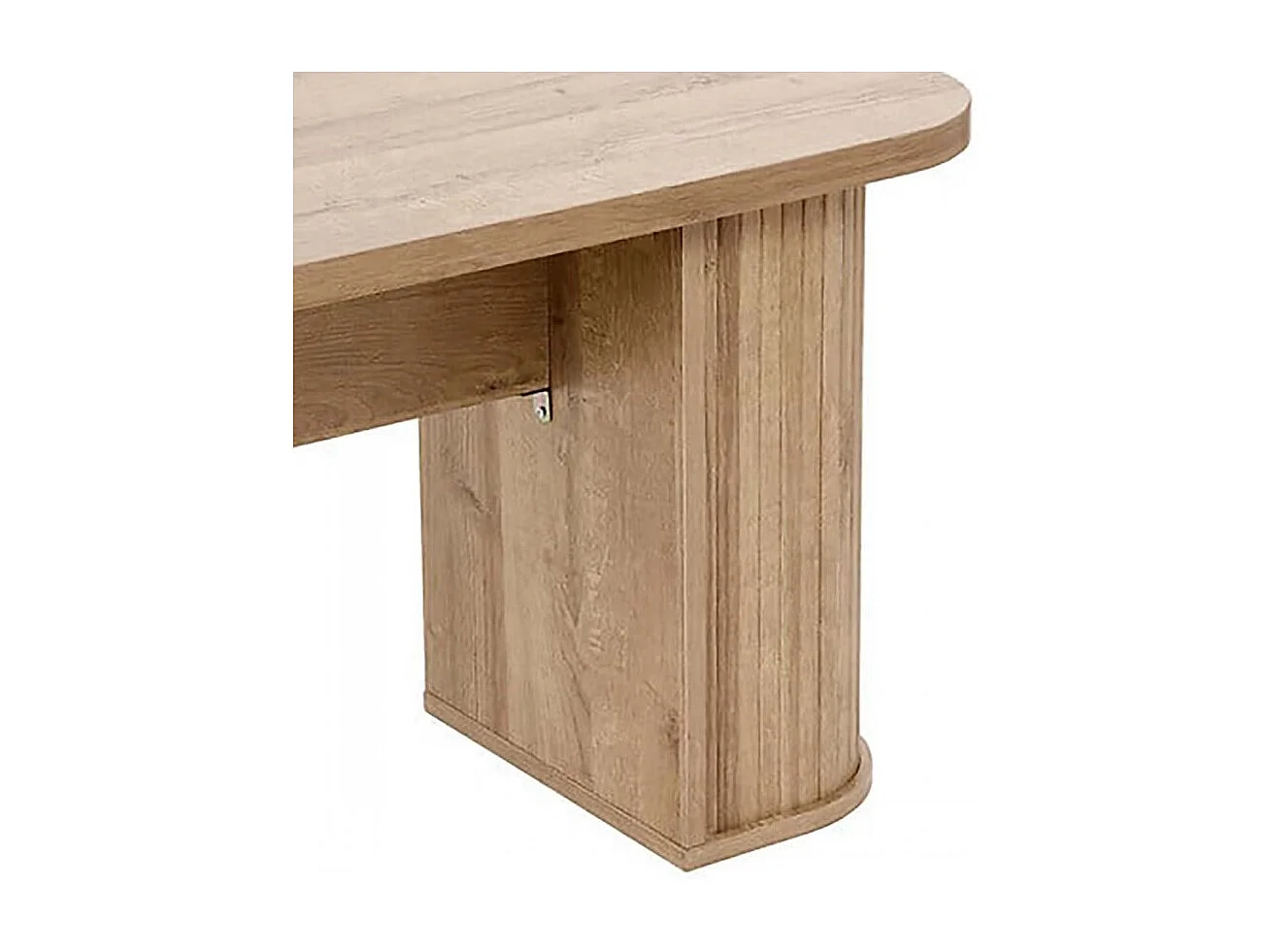Banc en bois naturel avec pieds cannelés - Longueur 140 x Profondeur 35 x Hauteur 45 cm
