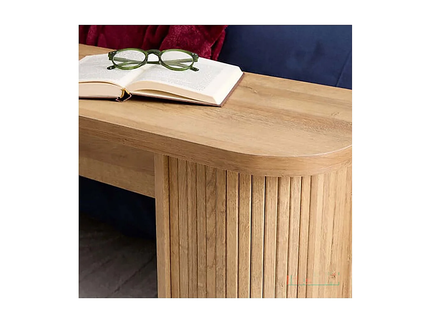 Banc en bois naturel avec pieds cannelés - Longueur 140 x Profondeur 35 x Hauteur 45 cm