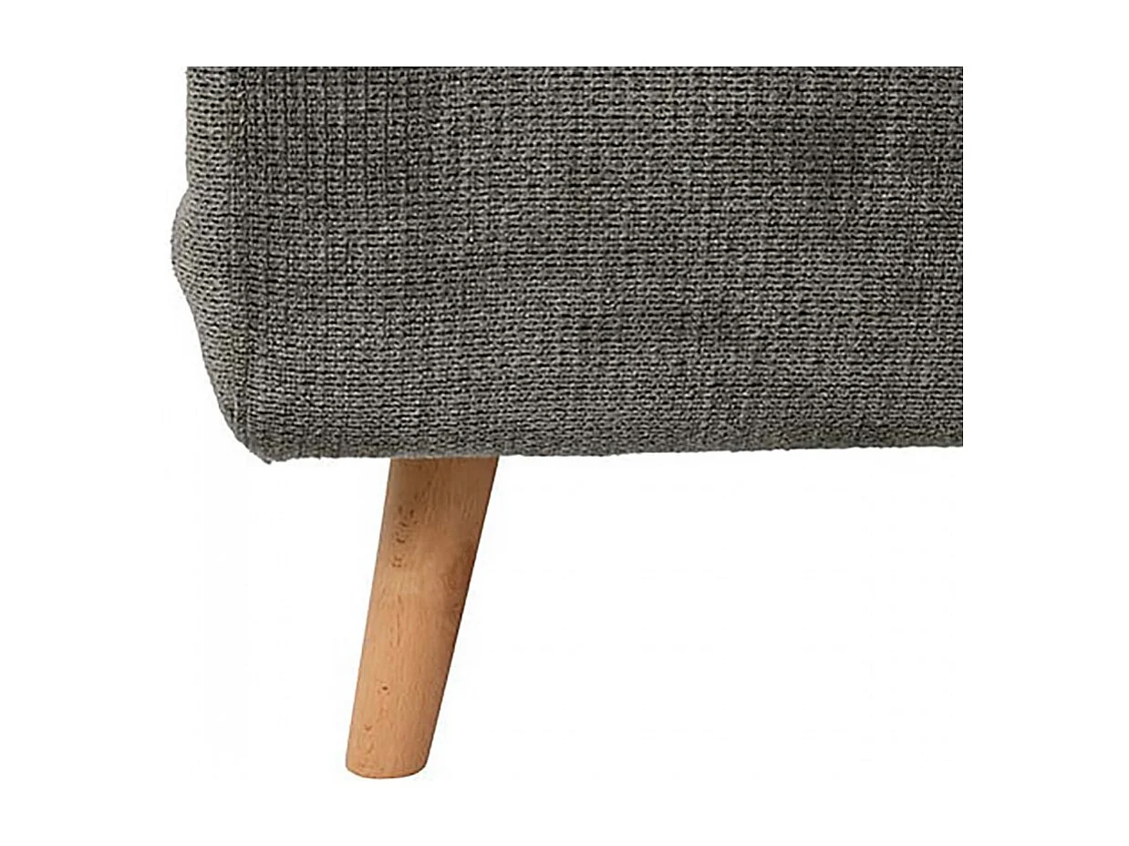 Lit fauteuil convertible de couleur grise anthracite avec des pieds en bois - Longueur 92 x Profondeur 88 x Hauteur 82 cm