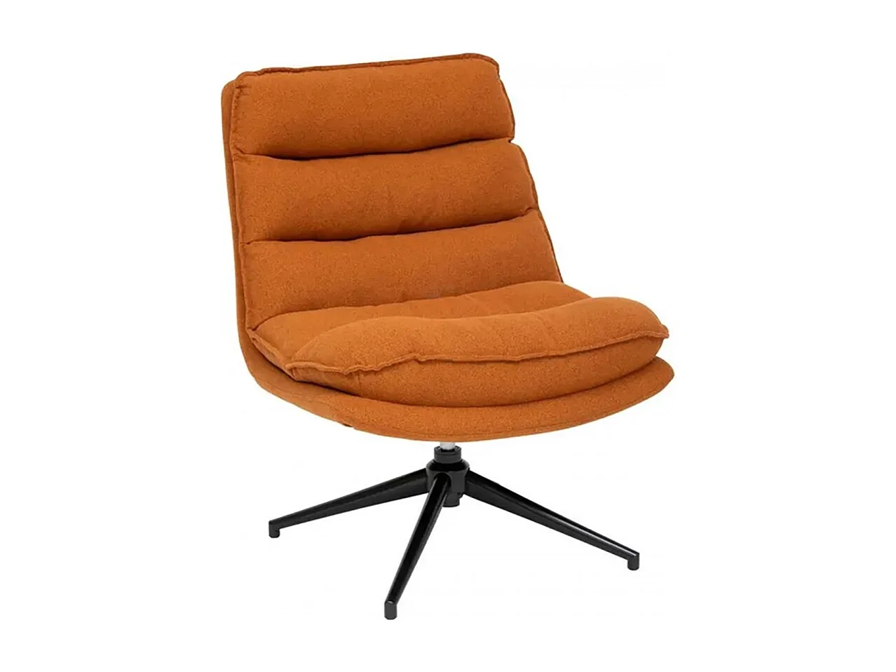 Fauteuil pivotant en polyster ambre avec des pieds en métal noir - Longueur 64 x Profondeur 74,5 x Hauteur 87 cm
