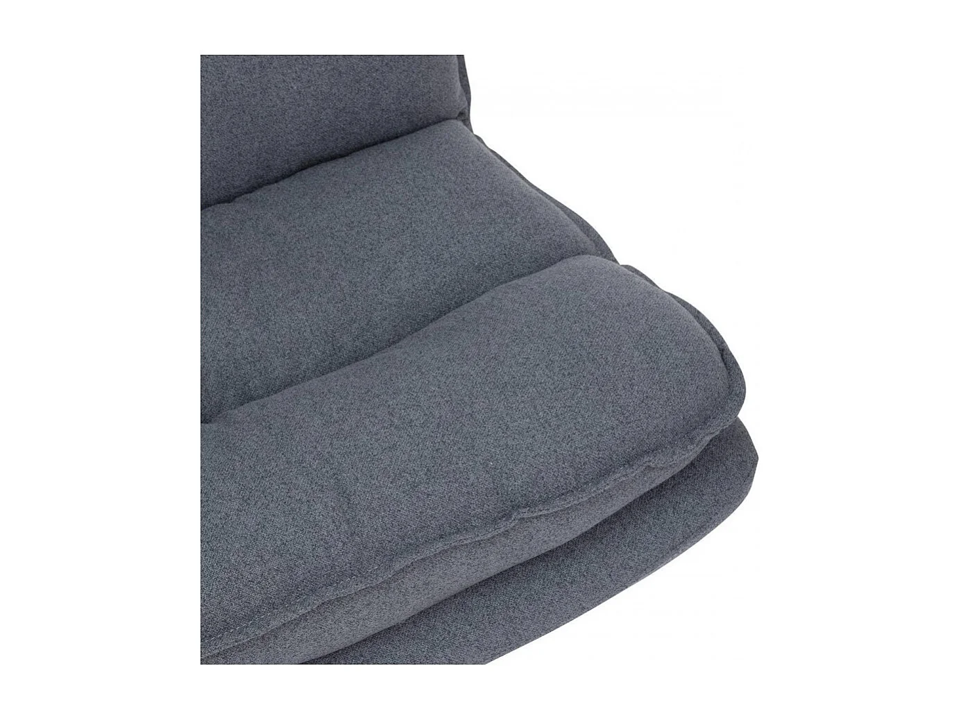 Fauteuil pivotant en polyster gris avec des pieds en métal noir- Longueur 64 x Profondeur 74,5 x Hauteur 87 cm