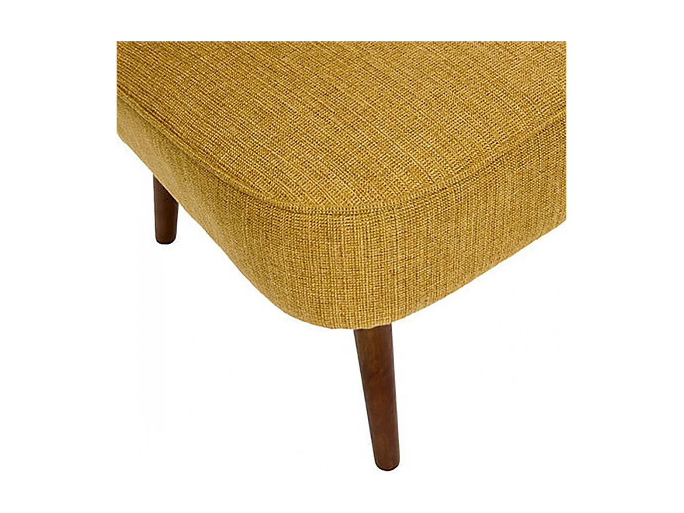 Fauteuil de salon crapaud scandinave avec pieds en bois, coloris ocre - Longueur 57 x Profondeur 69 x Hauteur 72,5 cm