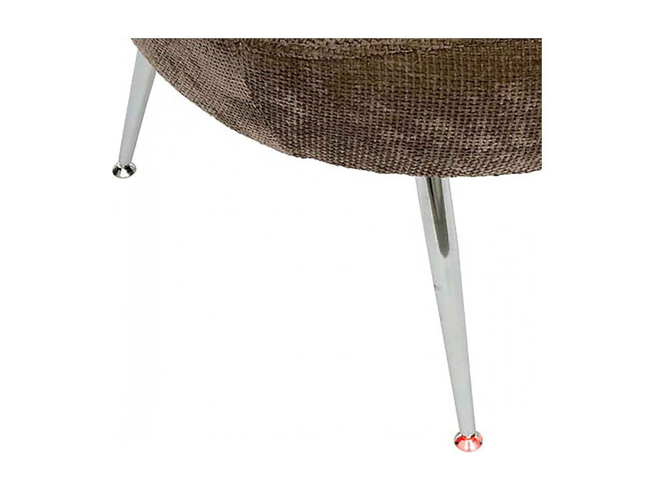 Fauteuil club avec pieds métal noir, coloris Marron - Longueur 63 x Profondeur 69 x Hauteur 71 cm