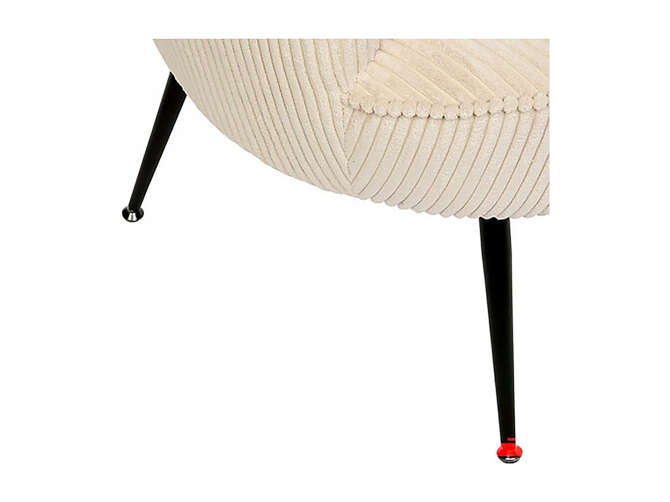 Fauteuil club avec pieds métal noir, coloris Beige - Longueur 63 x Profondeur 69 x Hauteur 71 cm