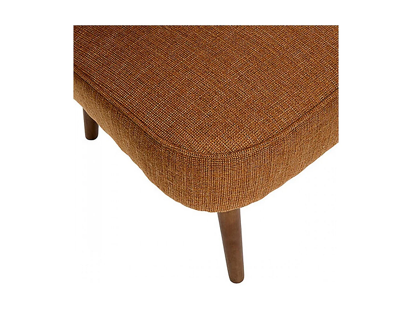 Fauteuil de salon crapaud scandinave avec pieds en bois, coloris ambre- Longueur 57 x Profondeur 69 x Hauteur 72,5 cm