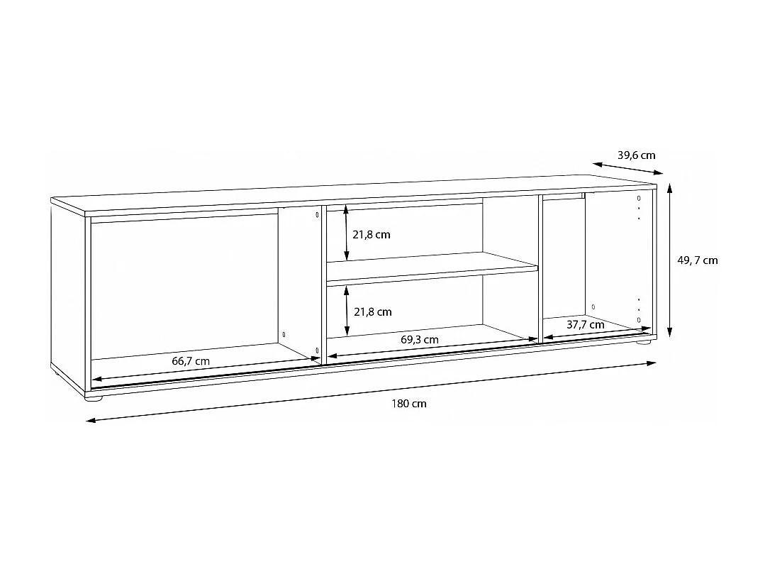 Mueble de Television Match en acabado roble sonoma y blaco mueble de salón 180 cm
