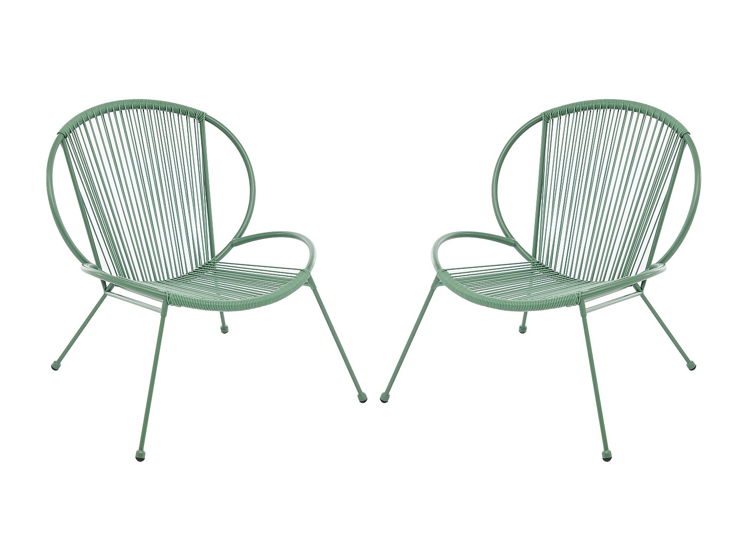 Vente-unique Set Aus 2 Gartensesseln Aus Metall Und Geflochtenem Kunstharz - Khaki - Nikao Von Mylia