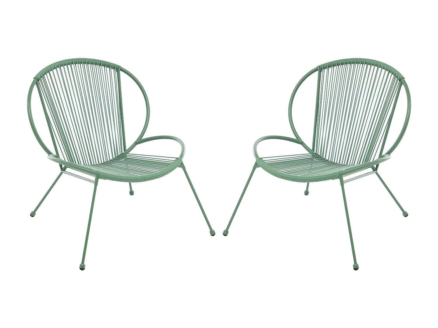 Lot de 2 fauteuils de jardin en métal et résine tressée - Kaki - NIKAO de MYLIA