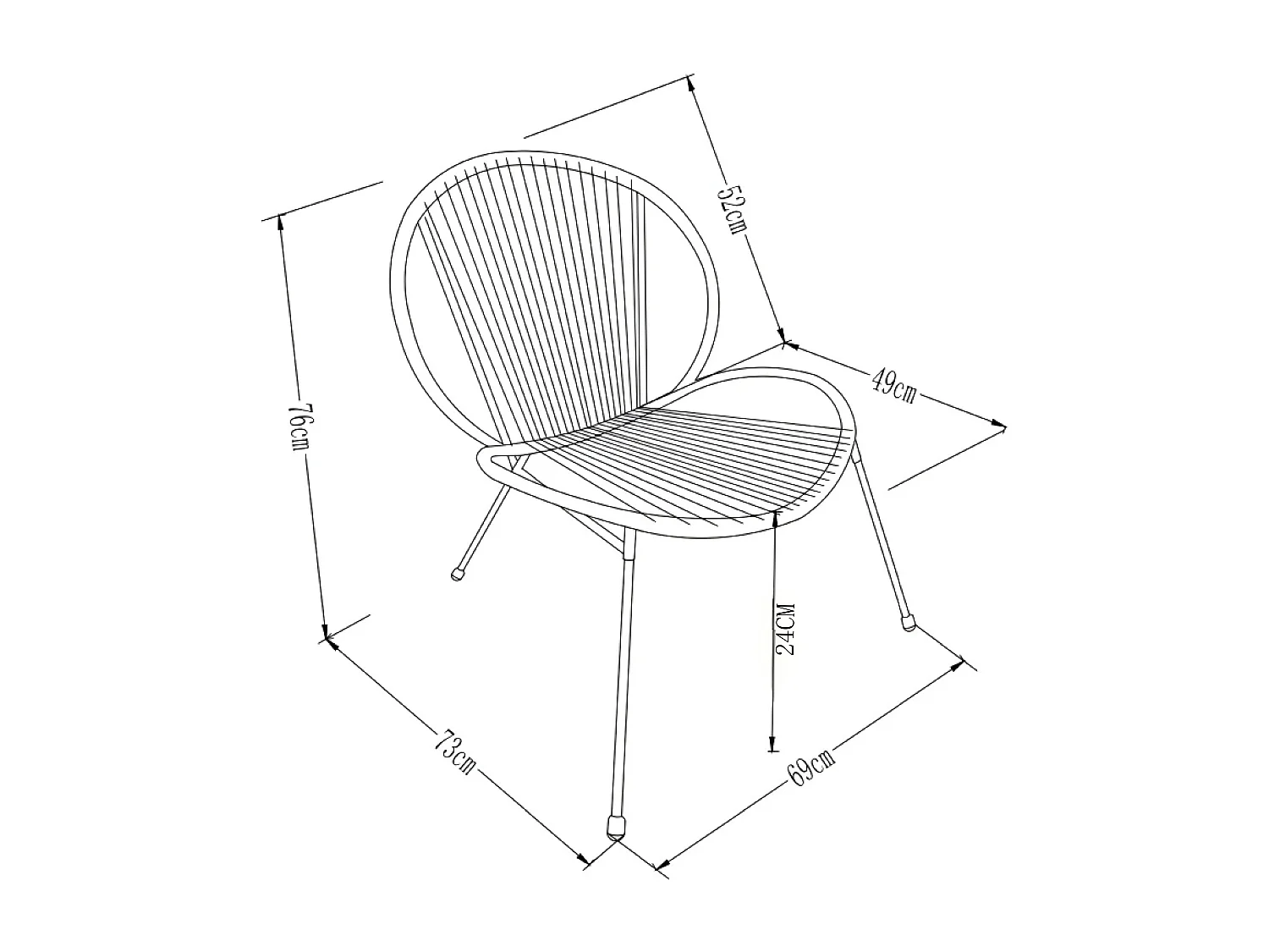 Lot de 2 fauteuils de jardin en métal et résine tressée - Noir et naturel clair - NIKAO de MYLIA