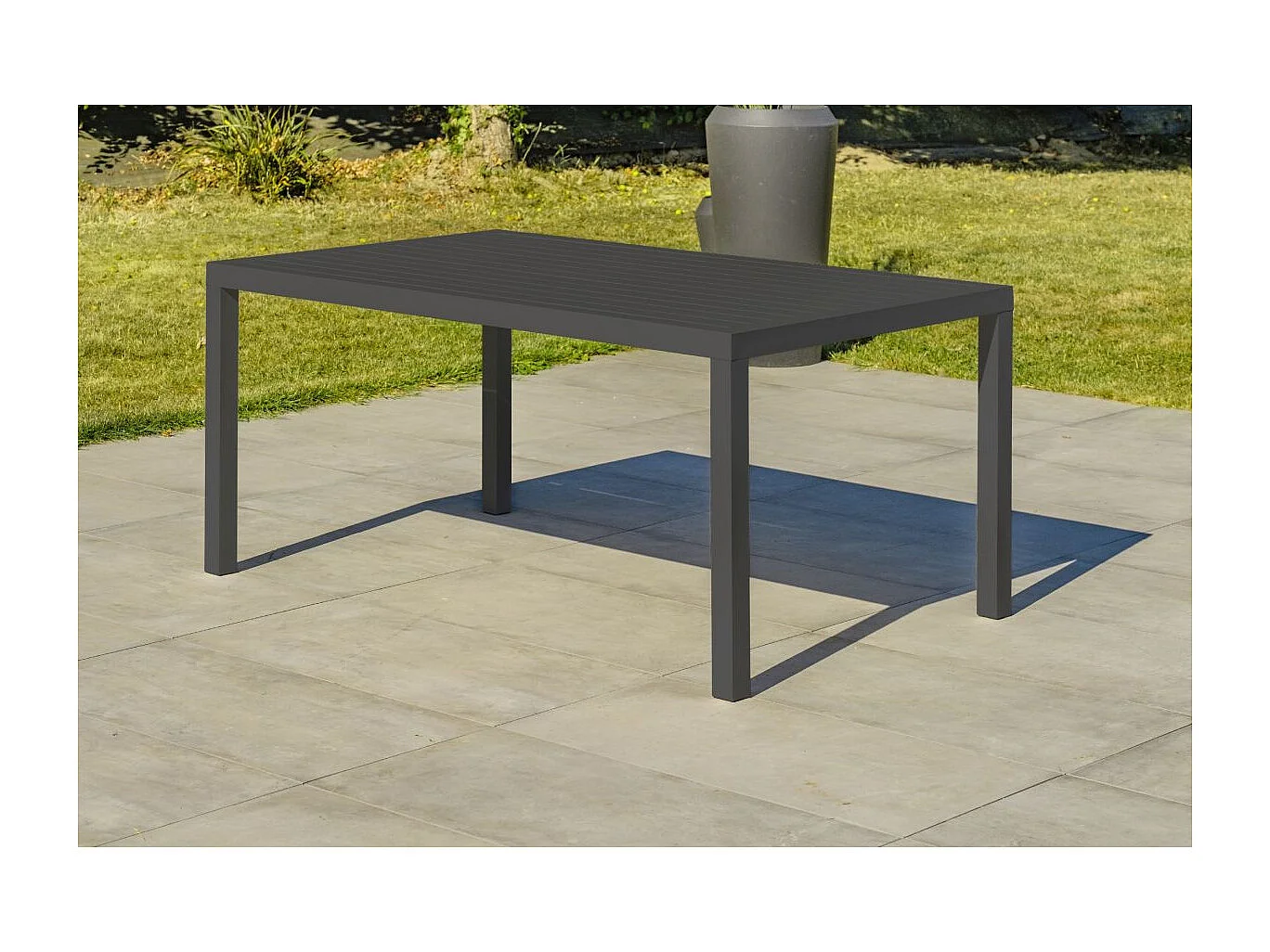 Ensemble Repas de jardin 7 Places "Cayenne" 180cm Gris Anthracite