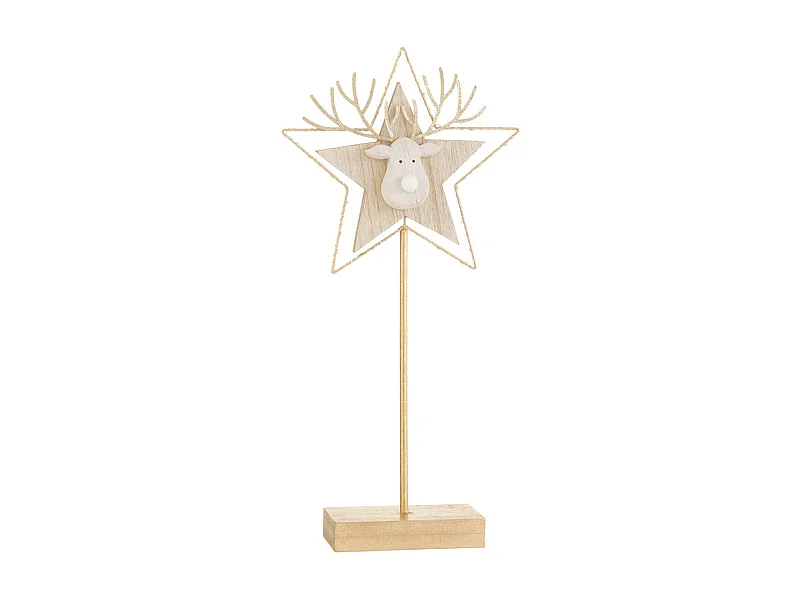 Décoration de Noël à LED "Renne Étoilé" 50cm Or