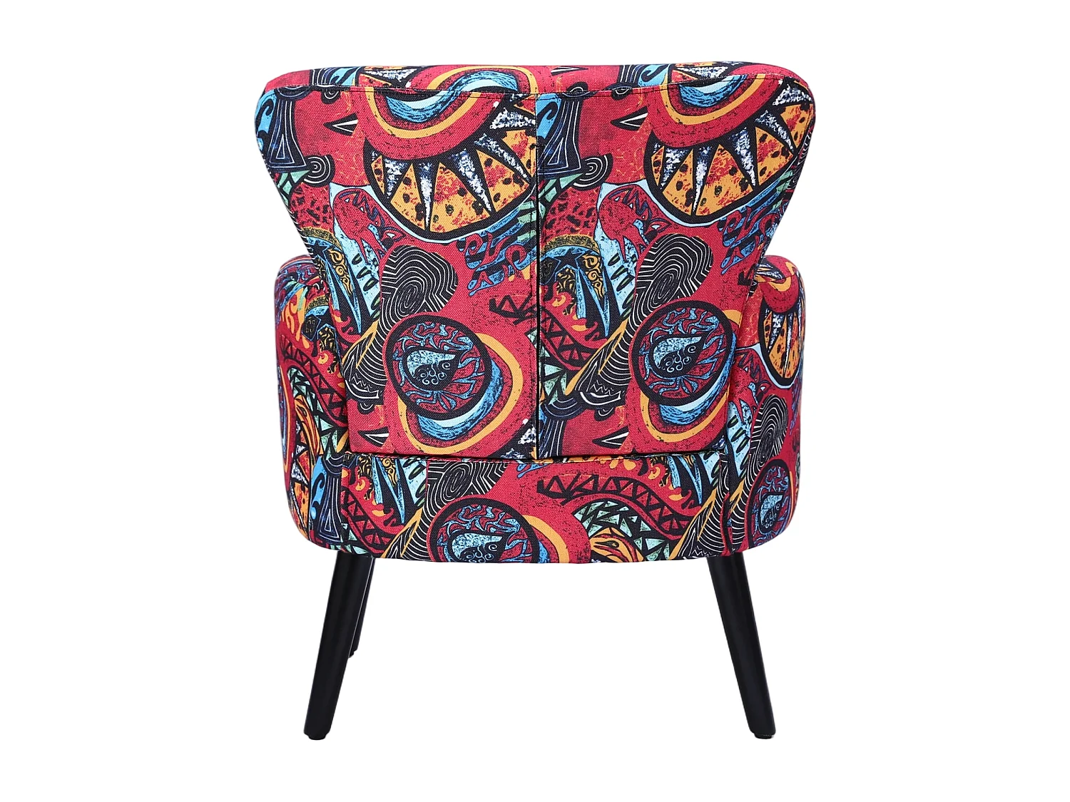 HomeMiYN Fauteuil, Zonnebloem Graffiti, Linnen look stof, Metalen frame, Houten poten, 76 x 62 x 73 cm