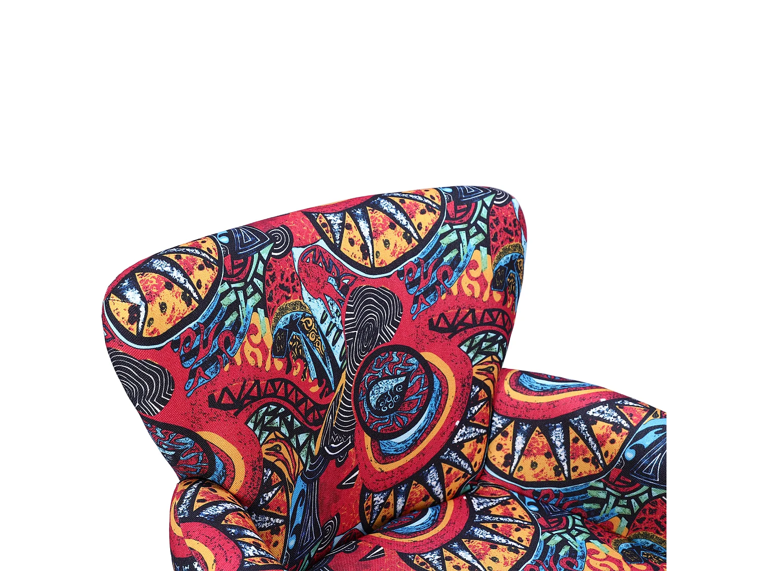 HomeMiYN Fauteuil, Zonnebloem Graffiti, Linnen look stof, Metalen frame, Houten poten, 76 x 62 x 73 cm