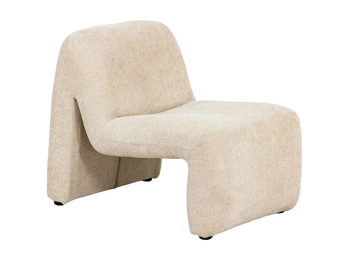 Fauteuil en tissu écru Ludovic