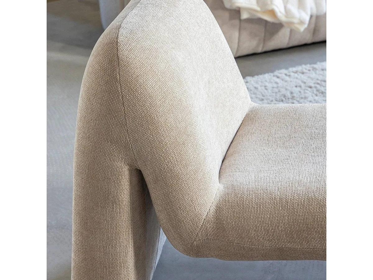 Fauteuil en tissu écru Ludovic