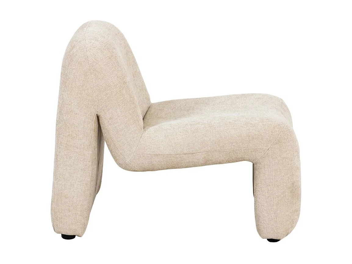 Fauteuil en tissu écru Ludovic