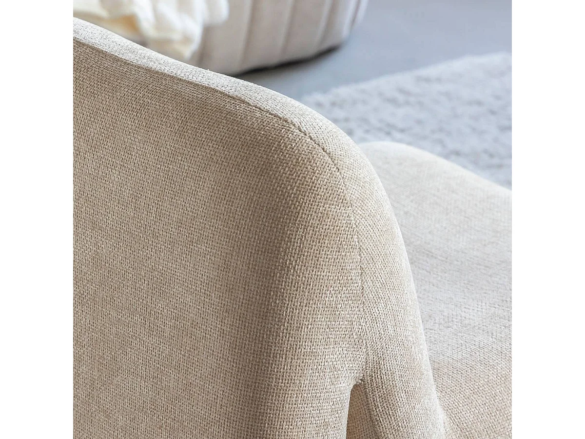 Fauteuil en tissu écru Ludovic