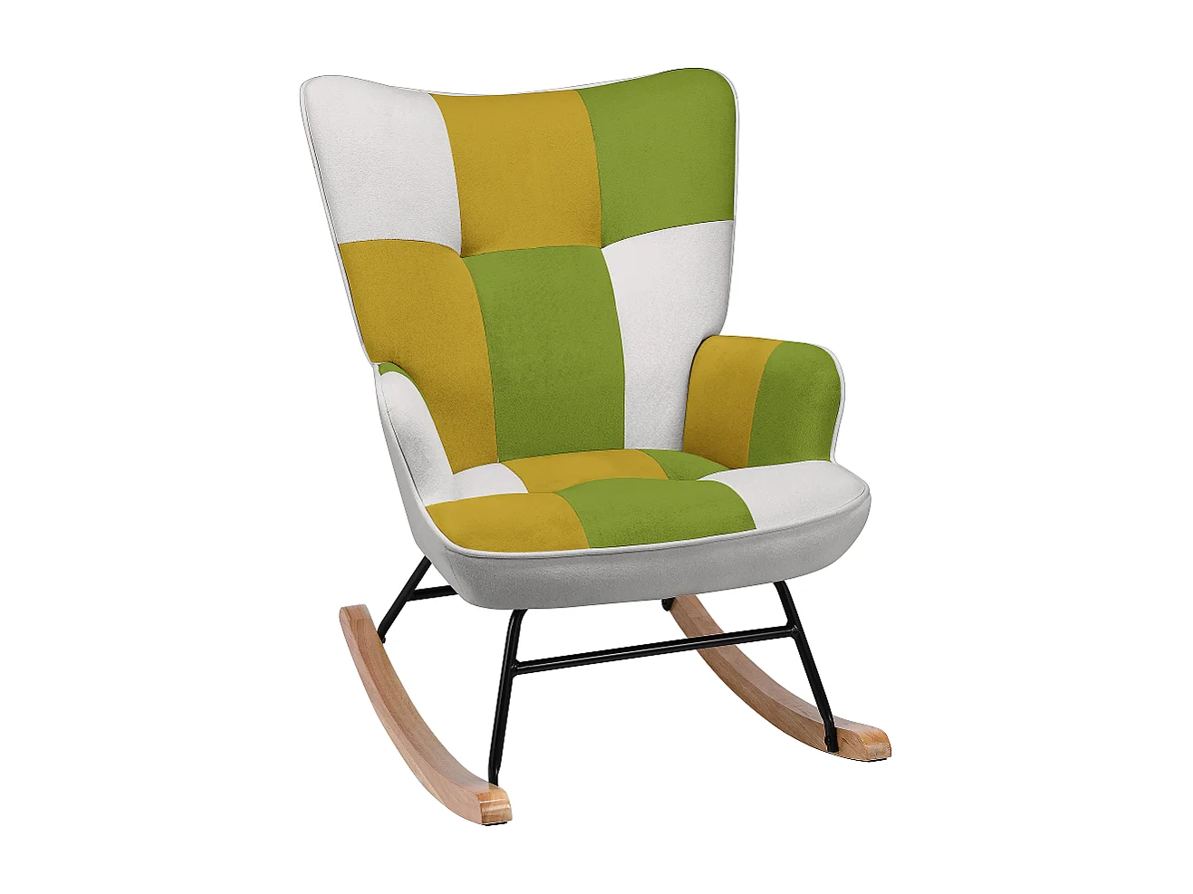 HOMEMIYN Schommelstoel - Fluweelzacht Comfort en Natuurhouten Structuur