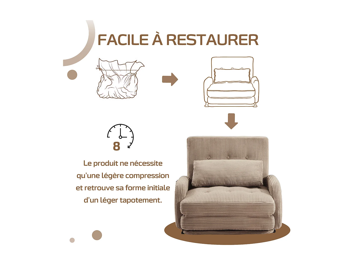 Canapé Modulable 4-en-1 en Cordon - Confort Salon, Relax et Lit Rapide pour un Intérieur Polyvalent