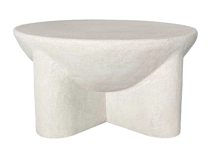 Table basse ronde en bois effet béton Danaé