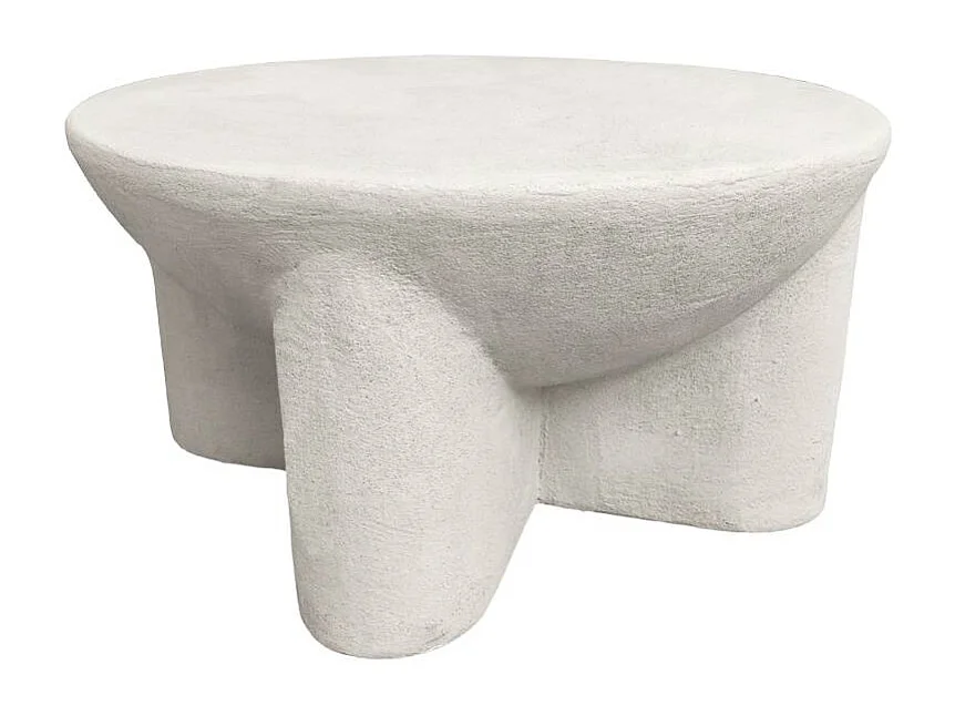 Table basse ronde en bois effet béton Danaé