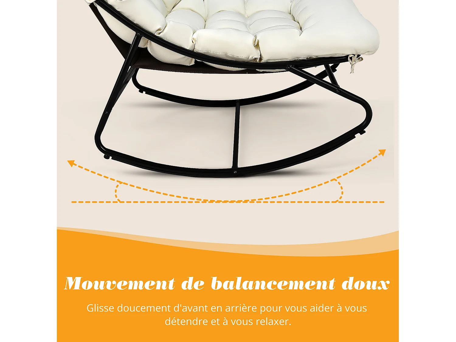 Fauteuil salon relax, transat jardin réversible, chaise longue balcon acier, 2 places avec repose-pieds, Blanc