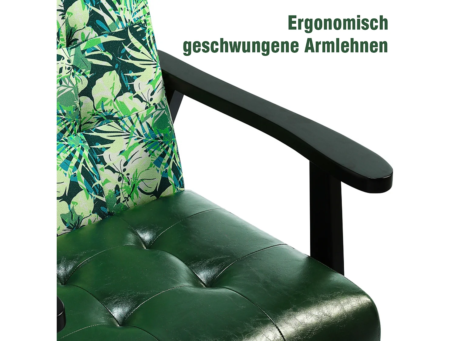 Fauteuil rétro en bois, fauteuil lounge pour le salon, fauteuil rembourré avec accoudoirs, chaise au design de cadre en bois du Moyen Âge en simili cuir et chêne, c