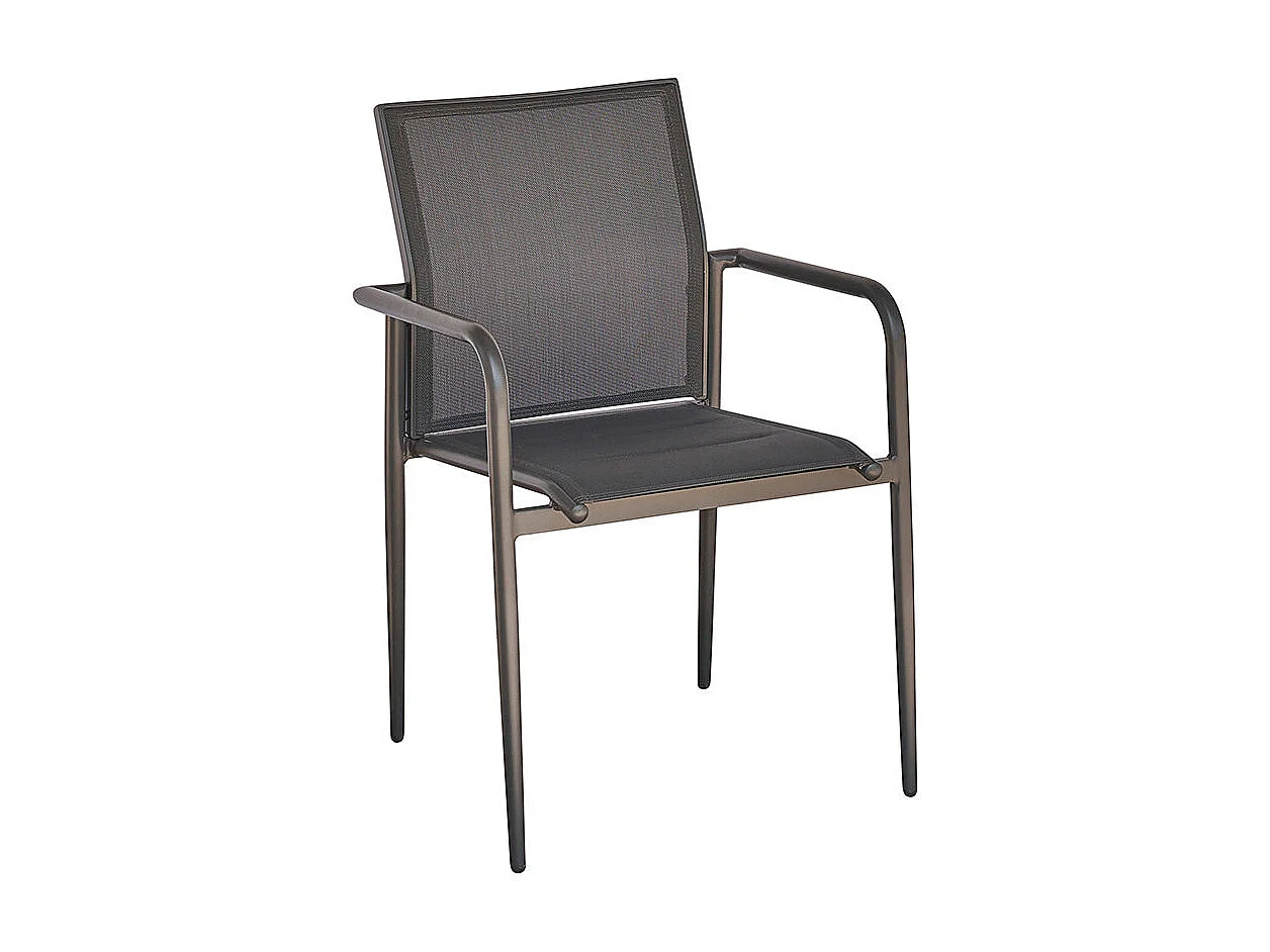 Poltrona in alluminio e textilene grigio