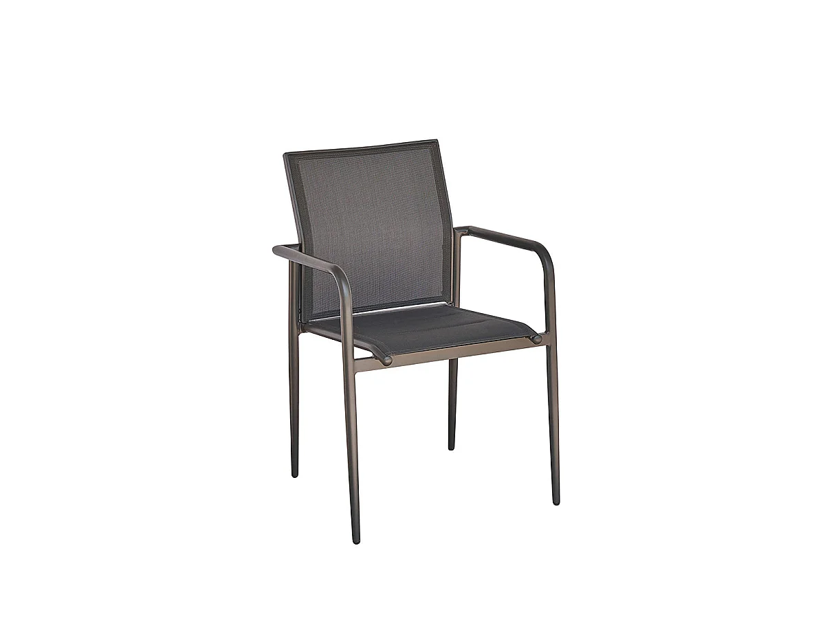 sillón de aluminio y textileno gris