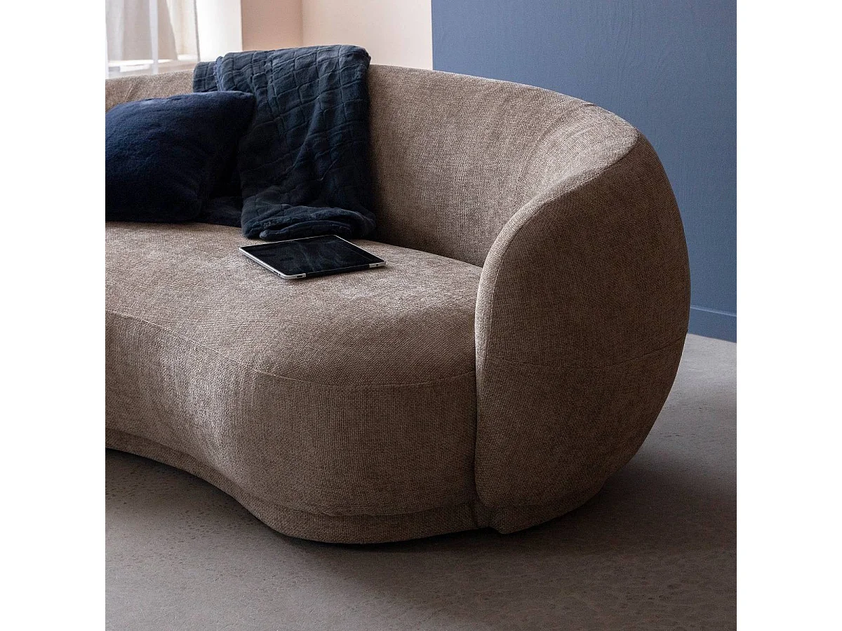 Canapé en tissu taupe chiné 3 places Maddy