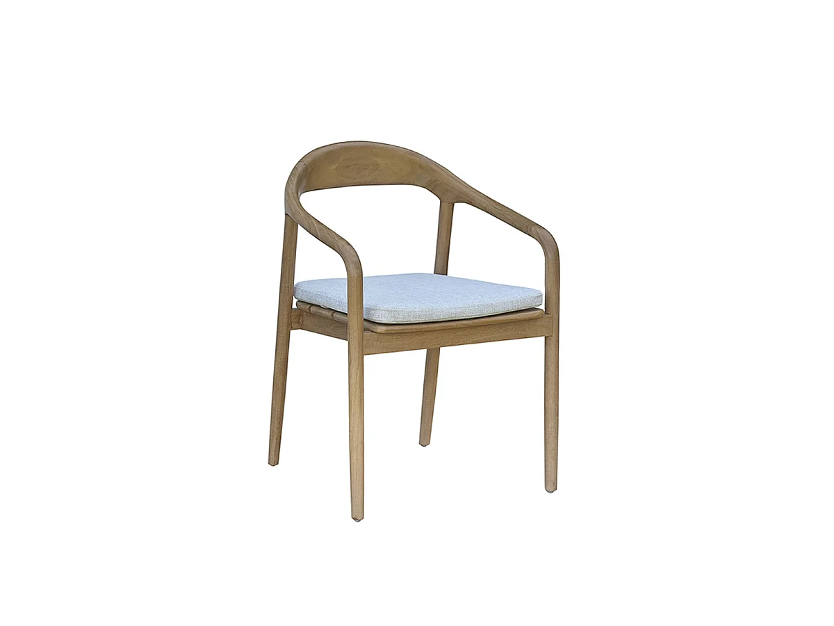 Fauteuil de jardin en teck massif avec coussin