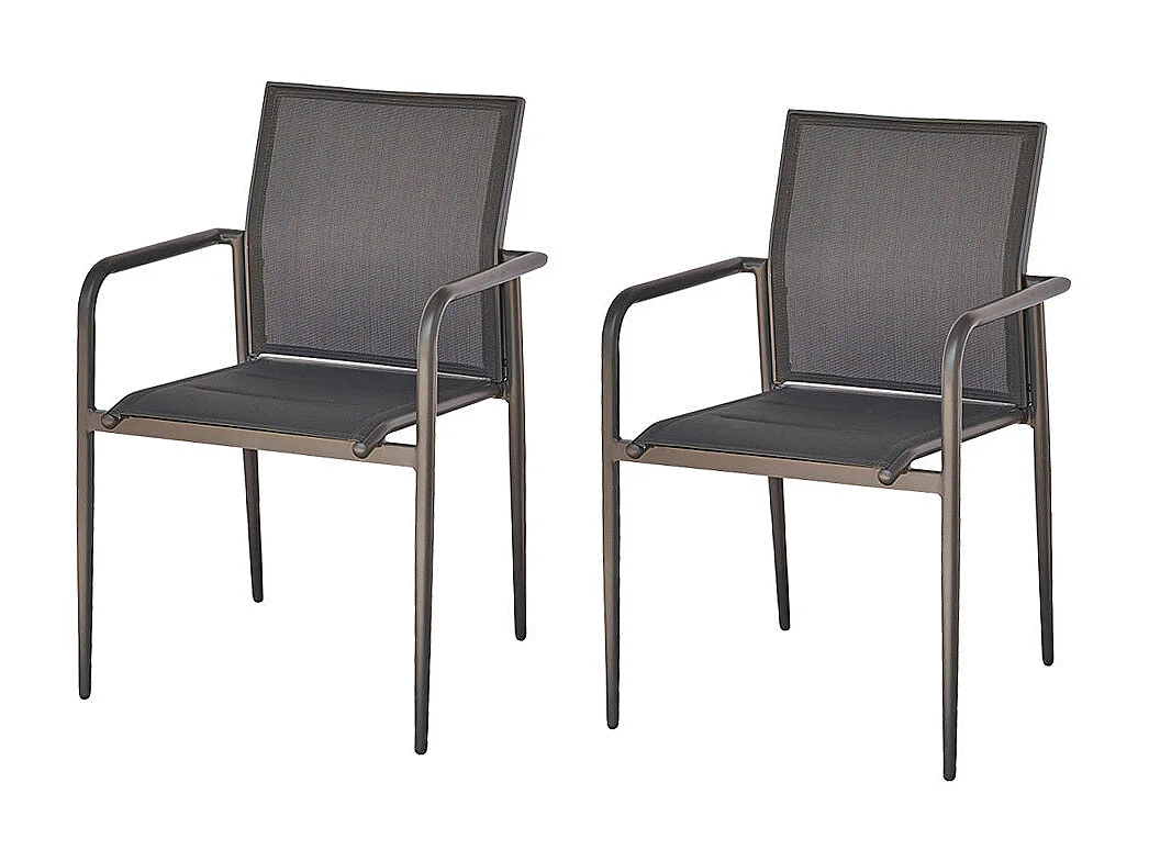 Lote de 2 sillones de aluminio gris