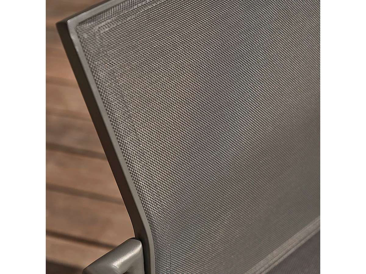 Set di 2 poltrone in alluminio e textilene grigio