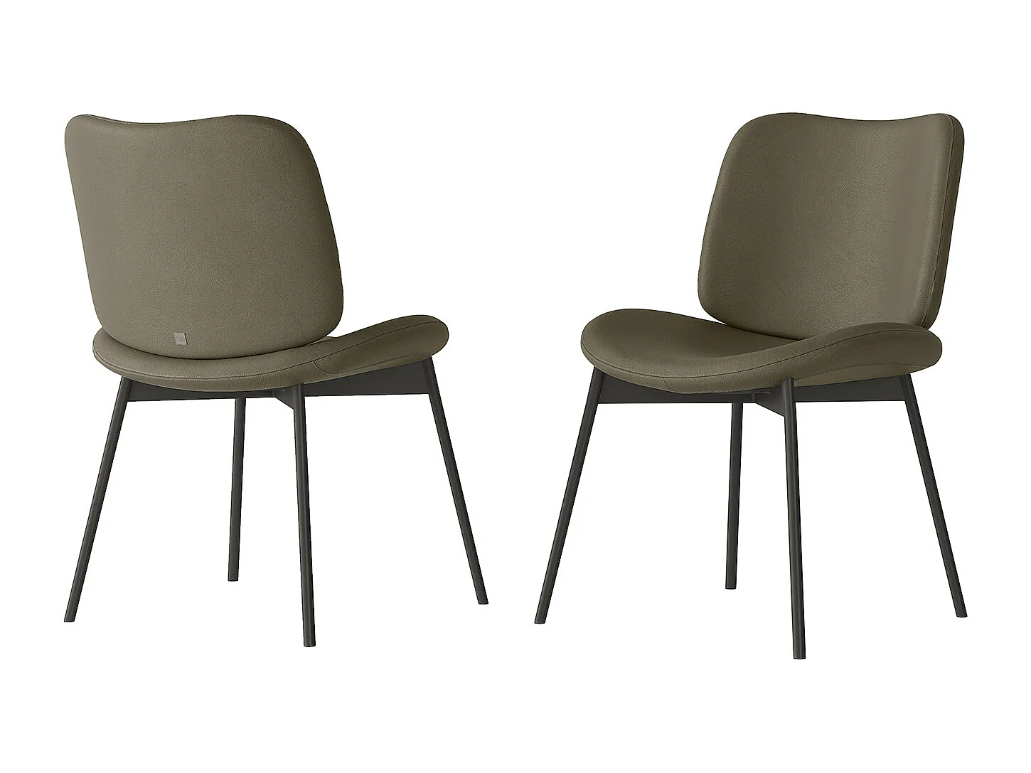 Set van 2 makostoelen - antracietgrijs frame, ecru nubuck kunstleer
