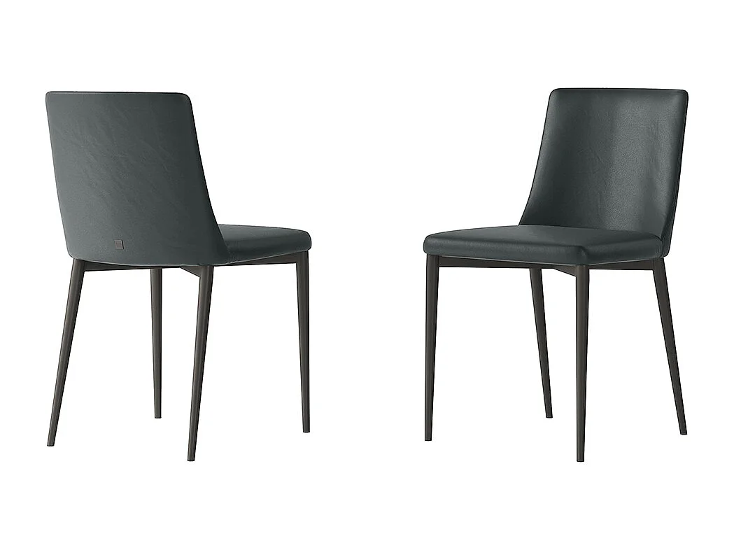 Ensemble de 2 chaises antréa en cuir éco-cuir anthracite