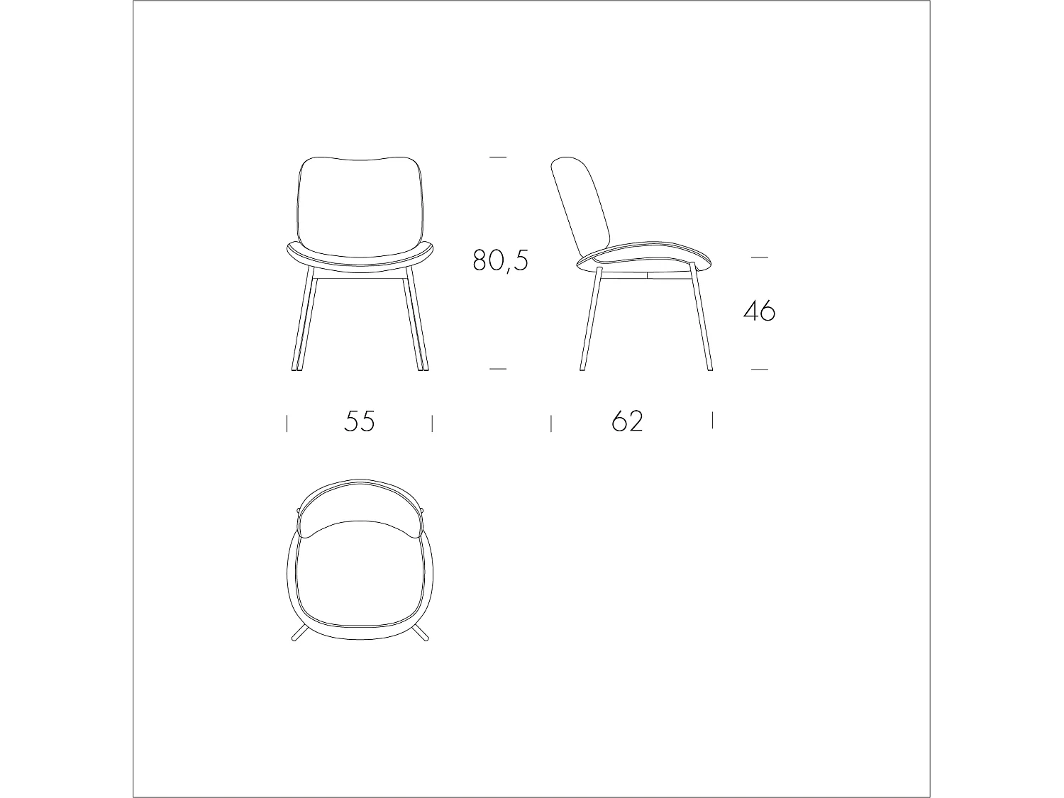 Set van 2 makostoelen - antracietgrijs frame, bosgroen eco-leer