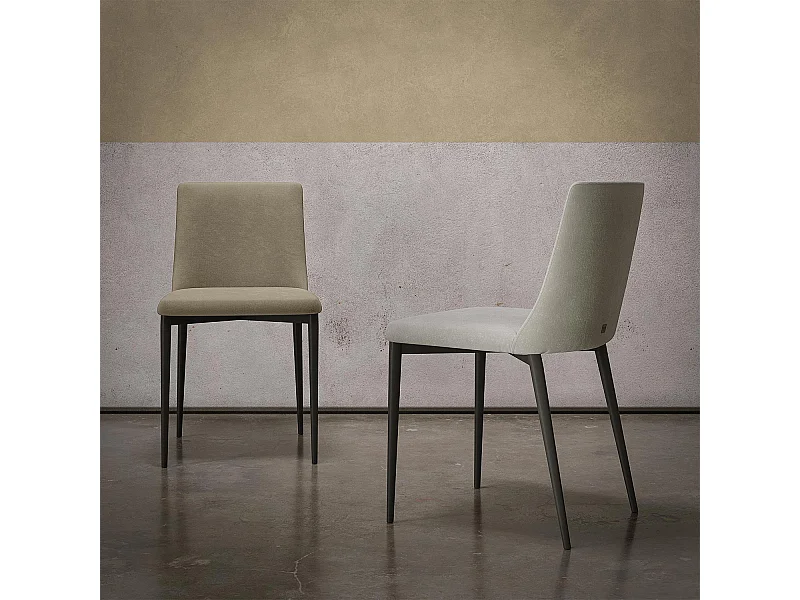 Ensemble de 2 chaises antéa en tissu gris charbon nuance structure désertique