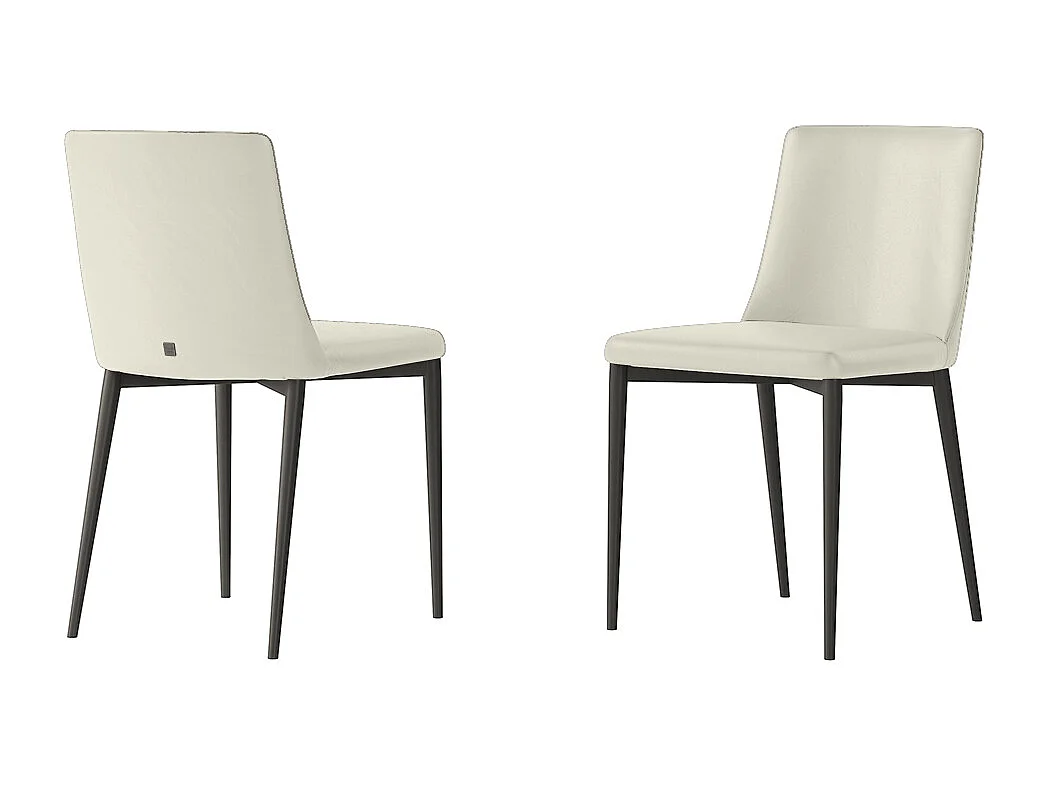 Ensemble de 2 chaises antia structure gris charbon havane blanc éco-cuir