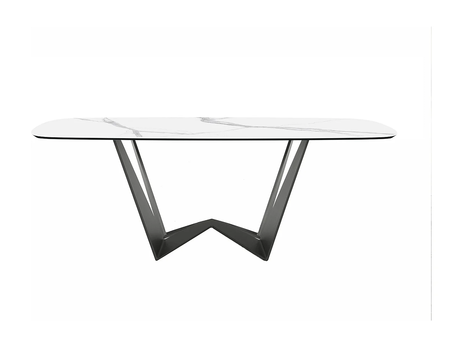 Mini-table inverse 2 baril fixe en céramique gris charbon de bois avec bord incliné en grès porcel. statuaires très élevées